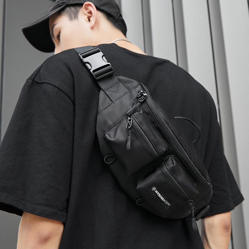 Gürteltasche für Herren, einfache, wasserdichte Umhängetasche aus Nylon für den Außenbereich