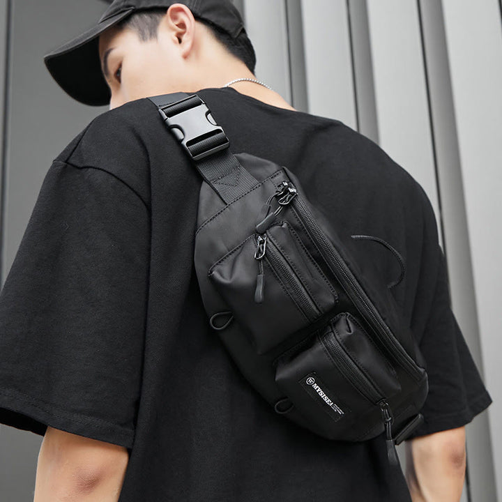 Gürteltasche für Herren, einfache, wasserdichte Umhängetasche aus Nylon für den Außenbereich