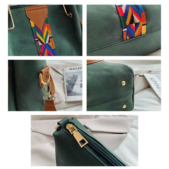 Top-Griff-Tasche für Damen, Vintage, mattiert, große Kapazität, zweiteilige Umhängetasche