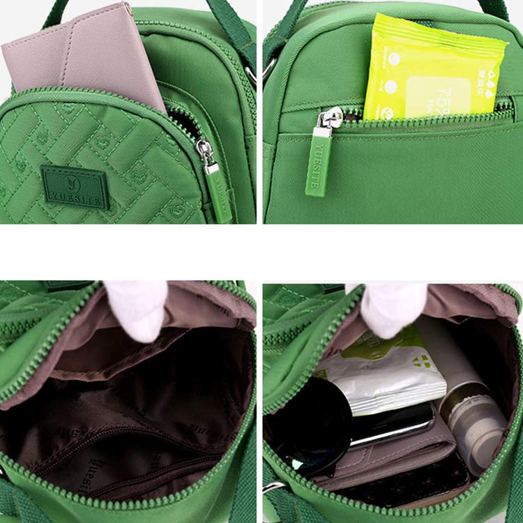 Funktionelle Damen-Geldbörse, leichter, geräumiger Umhängetasche aus Nylon, Mini-Rucksack