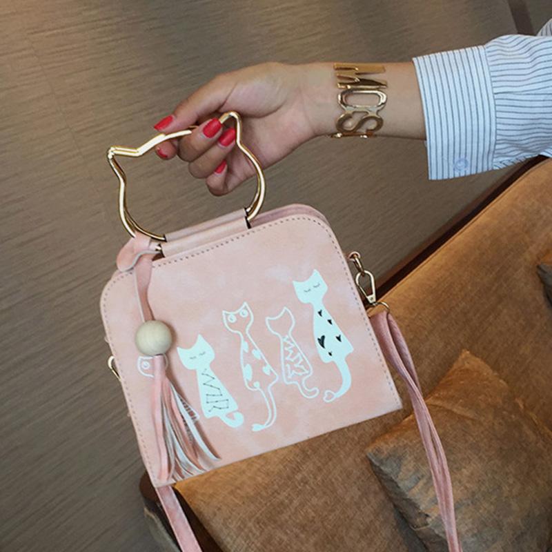 Süße Handtasche mit Katzenpfotenmotiv, Umhängetasche zum Mitnehmen