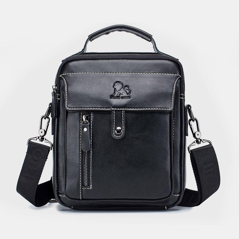 Große Kapazität Echt Leder Messenger Bag Crossbody Schulter Geldbörse Fit 9,7 in iPad