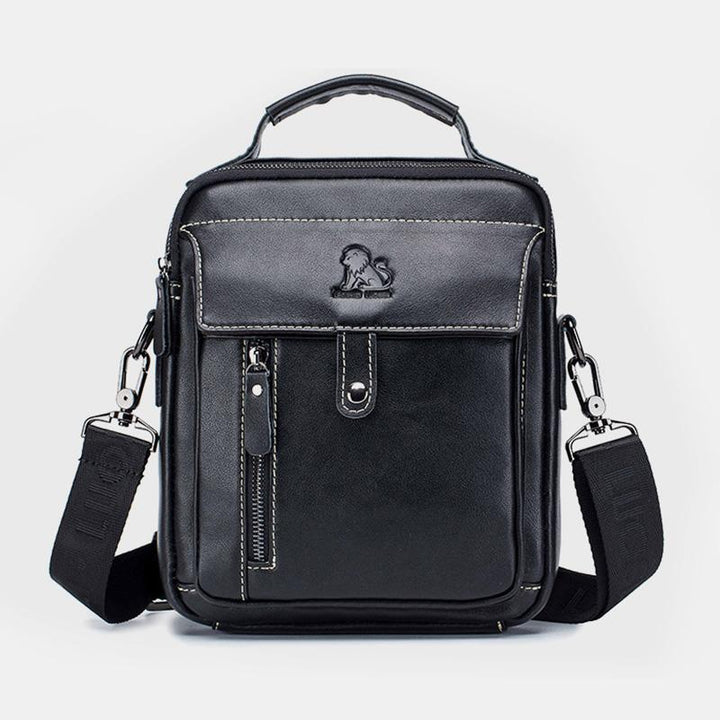 Große Kapazität Echt Leder Messenger Bag Crossbody Schulter Geldbörse Fit 9,7 in iPad