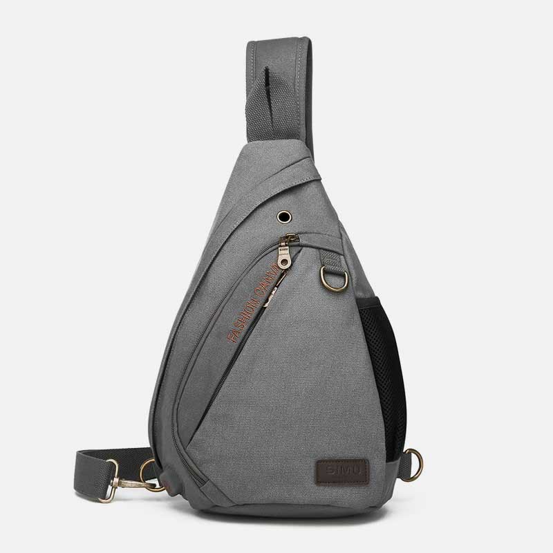 Canvas Brusttasche Herren Minimalistische Reise Große Schultertasche