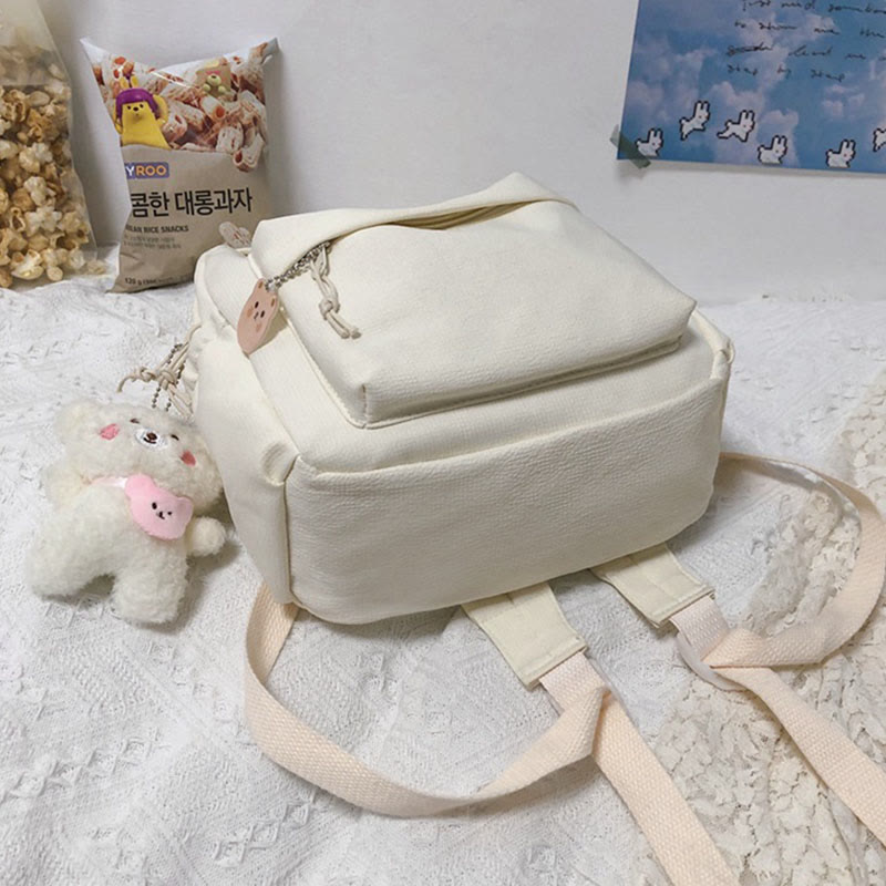 Rucksack für Damen, lässig, cool, solides Nylon, Schul-Umhängetasche