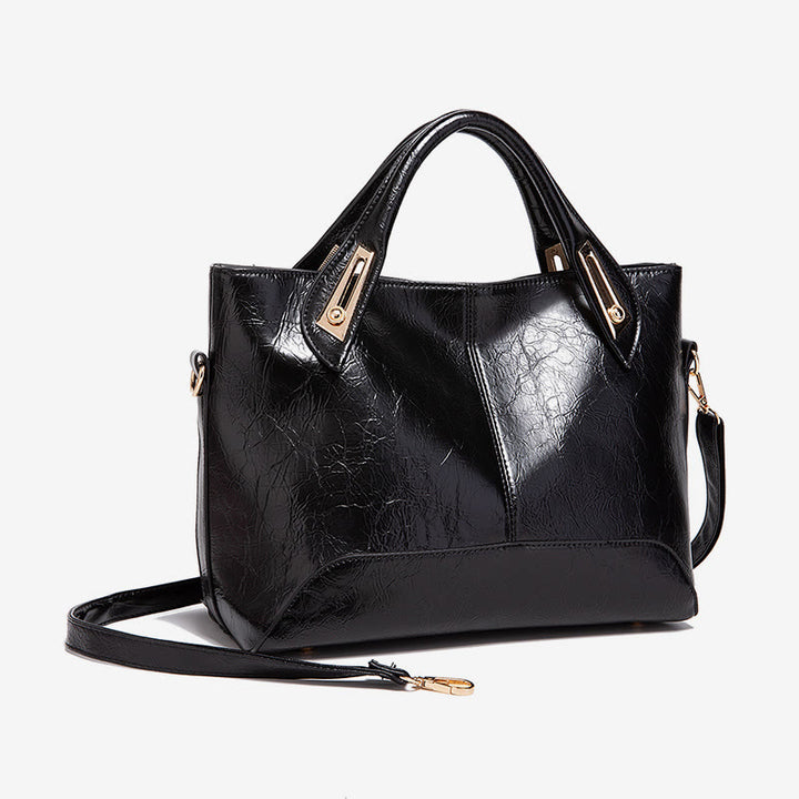 Vintage Tote für Damen Wachs Echtleder Umhängetasche