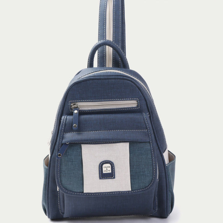 Schultertasche mit Reißverschluss für Damen, Retro, schlichter multifunktionaler Rucksack