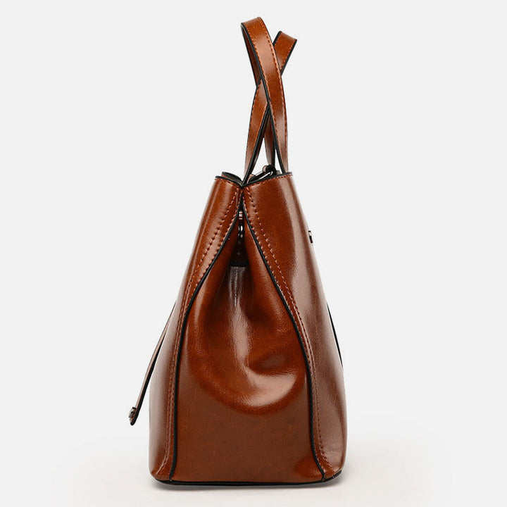 Minimalistische Tote Pure Color Leder Umhängetasche für Damen - image 10
