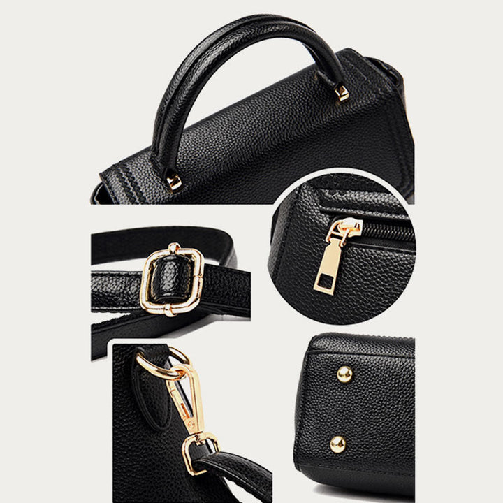Klassische Tragetasche für den Weg zur Arbeit, minimalistische kleine Lederhandtasche