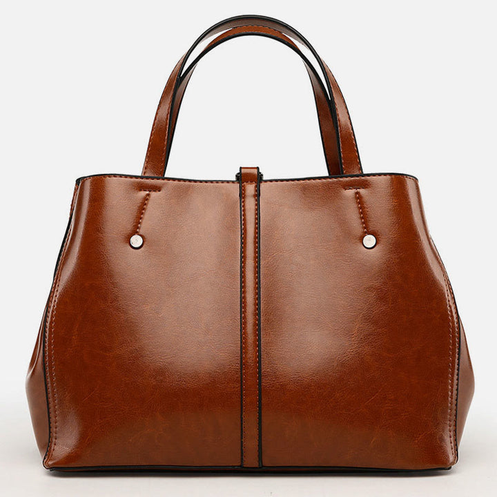 Minimalistische Tote Pure Color Leder Umhängetasche für Damen - image 11