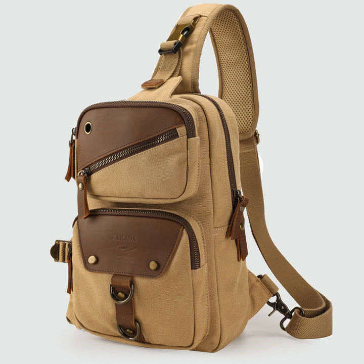 Schultertasche für Herren im Retro-Design, leichte Umhängetasche aus Canvas