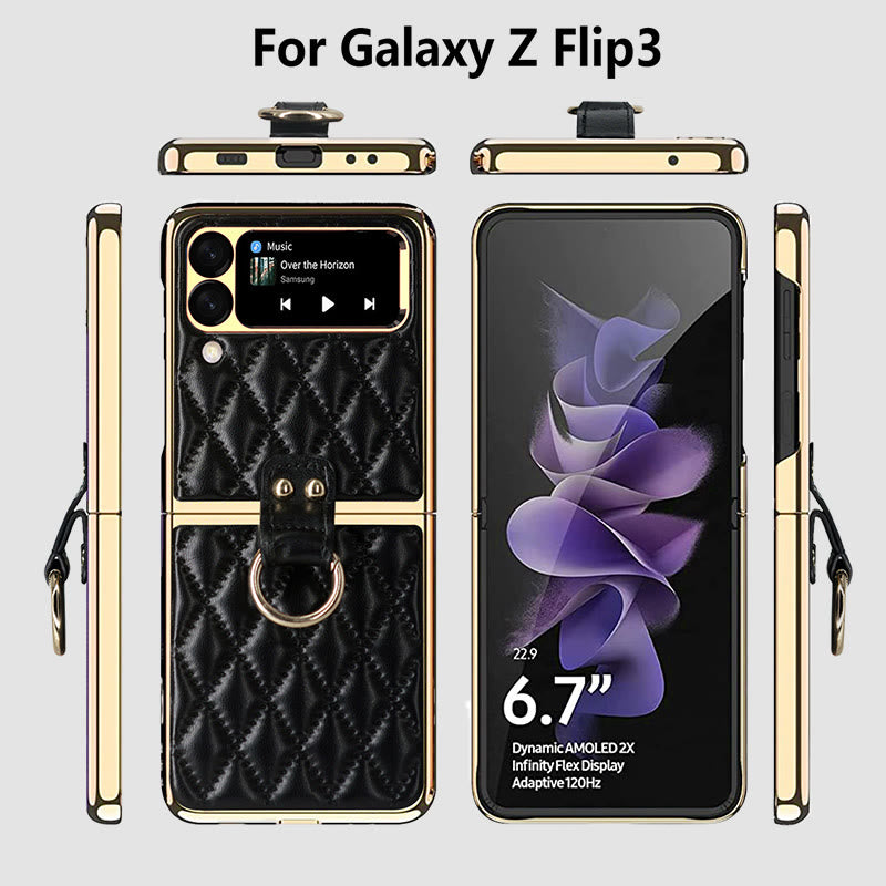 Handyhülle für Z Flip, faltbares Rhombic Style Ring Case