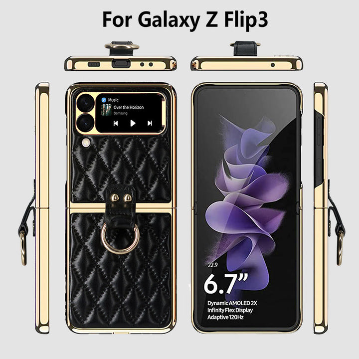 Handyhülle für Z Flip, faltbares Rhombic Style Ring Case