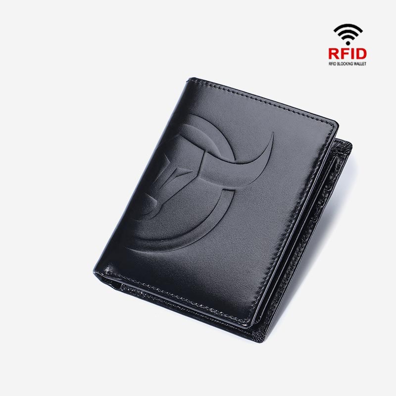 RFID-blockierende Vintage-Geldbörse mit mehreren Steckplätzen und Prägung