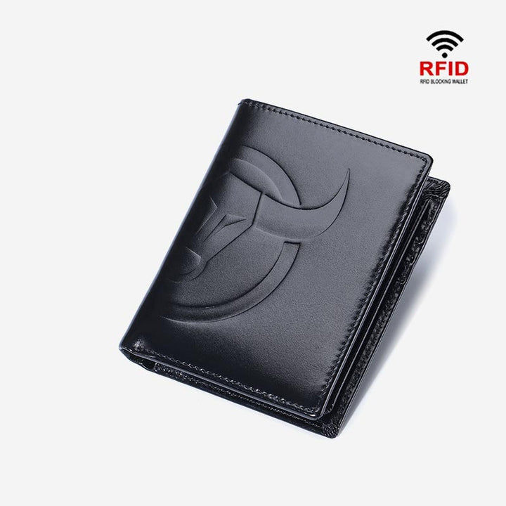 RFID-blockierende Vintage-Geldbörse mit mehreren Steckplätzen und Prägung