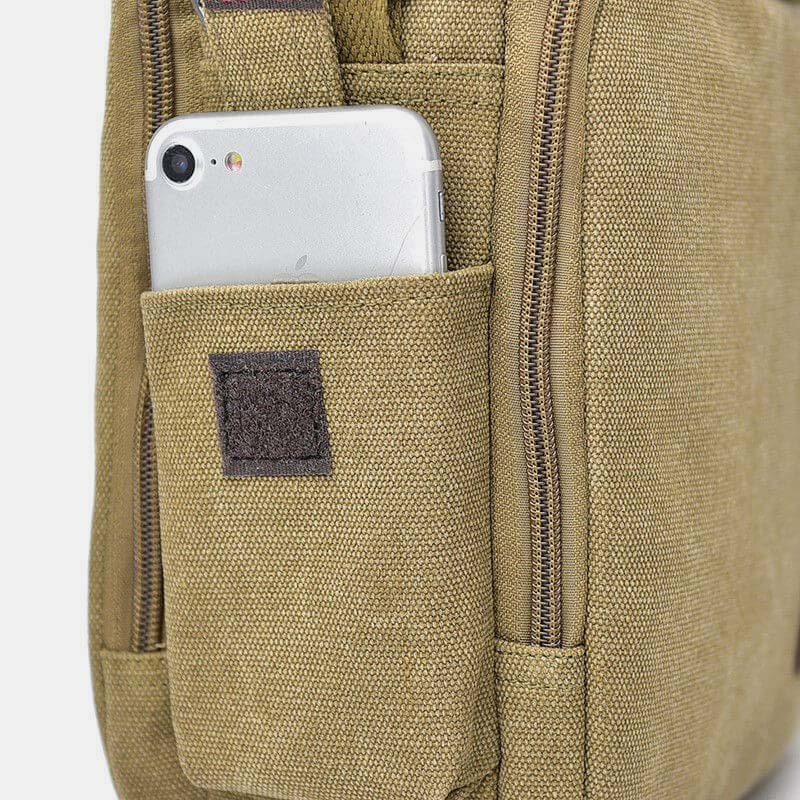 Vintage Canvas Crossbody Tasche für Herren Multifunktionaler Tagesrucksack Schultertasche