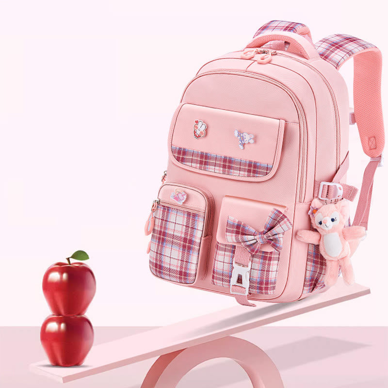 Rucksack für Mädchen, kräftiger Cartoon-Anhänger, leicht, große Kapazität
