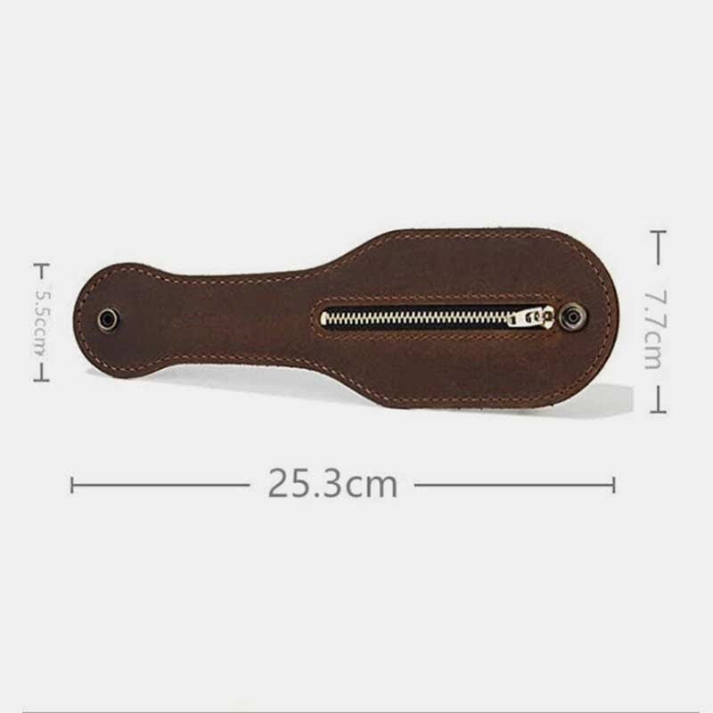 Vintage EDC-Tasche für Männer mit Druckknopf, Leder-Münzgeldbörse, Slapjack