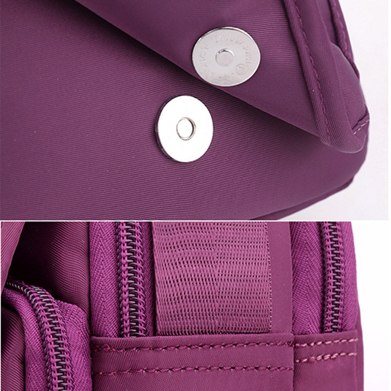Funktionelle Damen-Geldbörse mit mehreren Taschen, einfarbiges Nylon, Umhängetasche