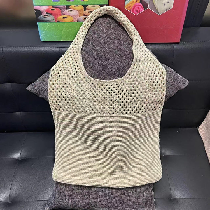Einkaufstasche für Frauen im ethnischen Stil aus Wolle gestrickte Schultertasche