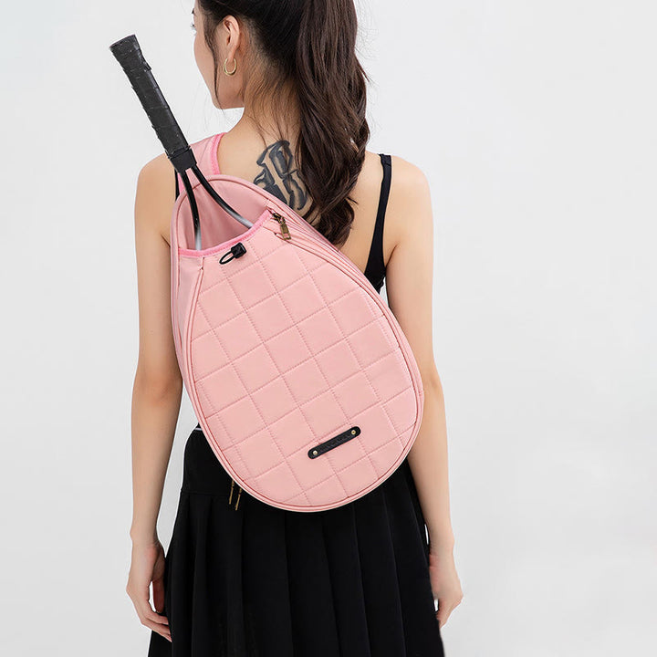 Schlägertasche für Damen, kariertes Muster, wasserdichte Umhängetasche aus Polyester