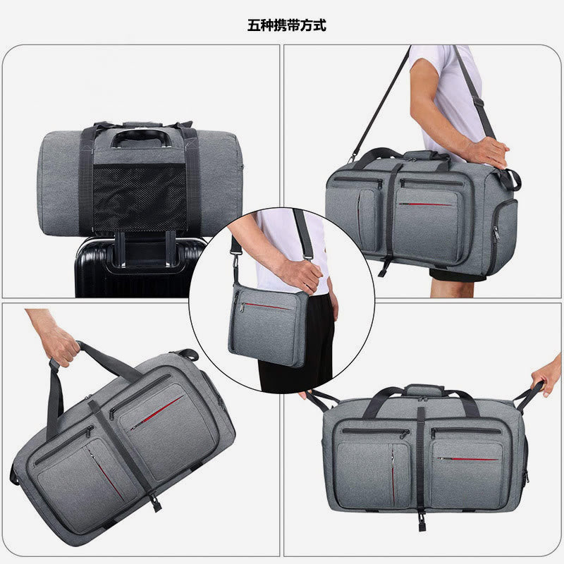 Reisetasche für unterwegs, faltbar, große Kapazität, tragbare Fitnesstasche