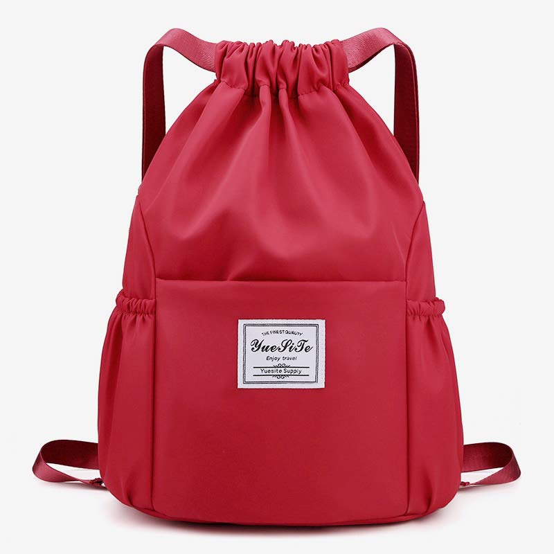Wasserdichte String Bag Faltbarer Sport Gym Kordelzug Rucksack mit Seitentasche