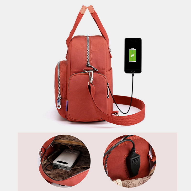 3-Wege-Rucksack mit USB-Ladeanschluss
