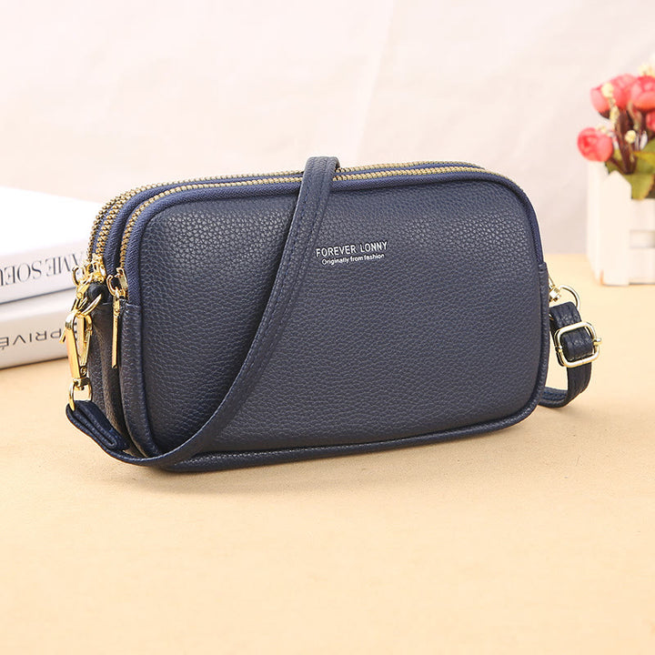 Handytasche mit drei Fächern für Damen, große Umhängetasche