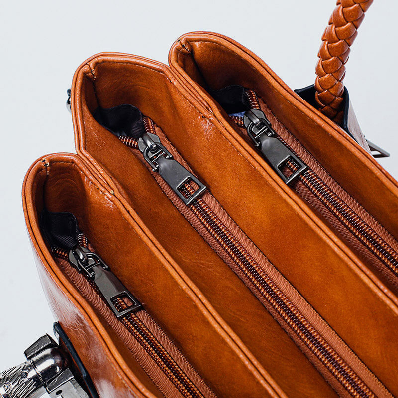Klassische Retro-Handtasche mit mehreren Taschen 