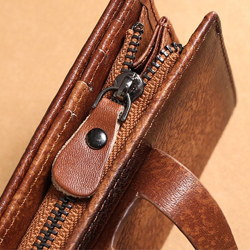 RFID Leder Retro Multifunktionale Geldbörse
