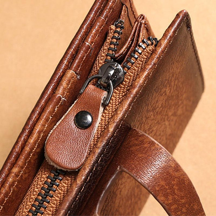 RFID Leder Retro Multifunktionale Geldbörse