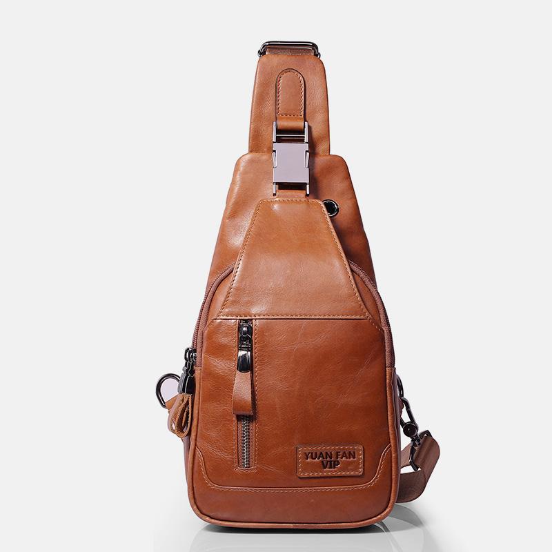 Multifunktions-Schultertasche aus echtem Leder im Vintage-Stil