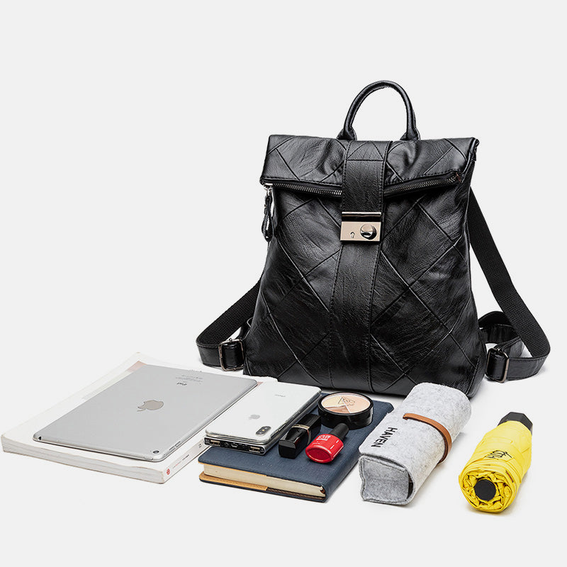 Diebstahlsicherer Vintage-Rucksack aus echtem Leder
