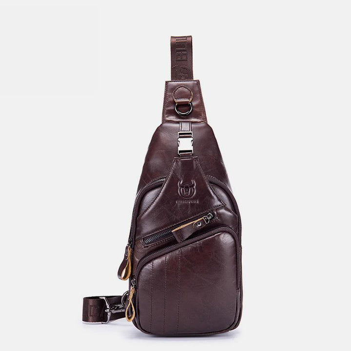 Multifunktions-Schultertasche aus echtem Leder im Vintage-Stil