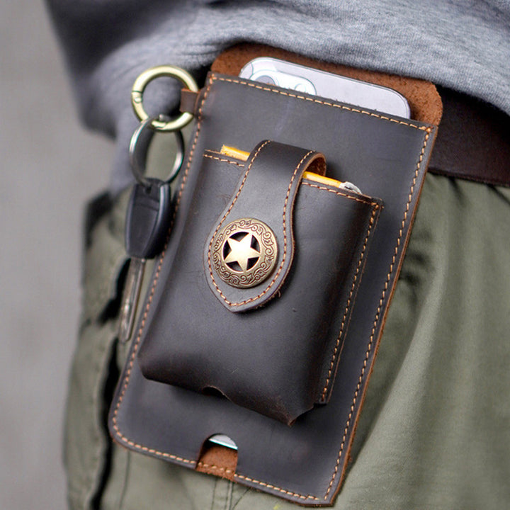 Echtes Leder Telefon Holster Universal Handy Halter Mit Gürtel Schleife