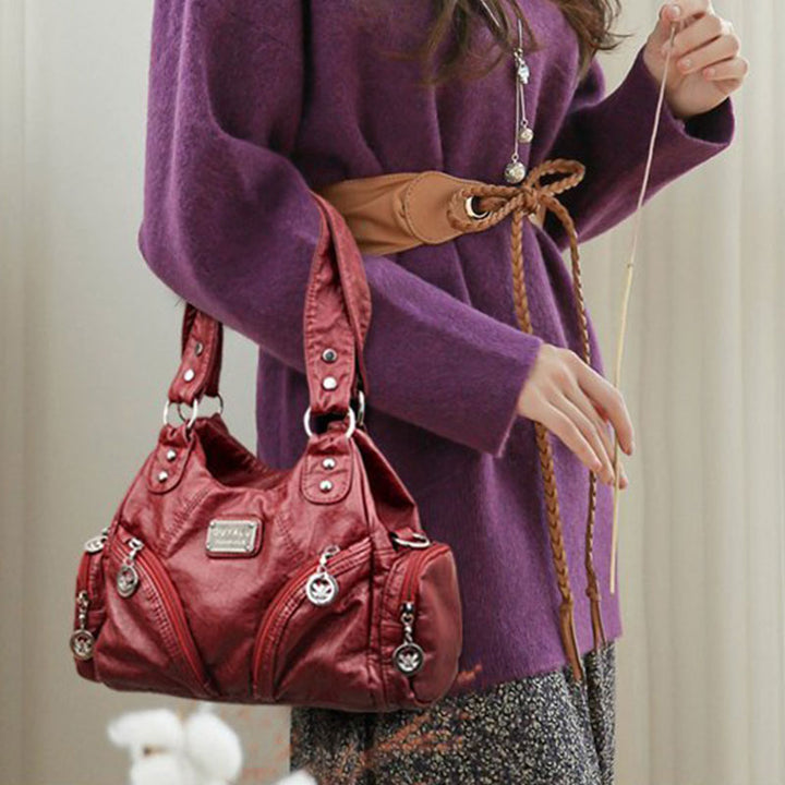 Vintage Echtleder Elegante Multifunktionale Handtasche