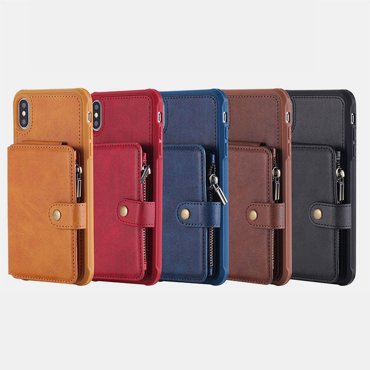 Leder-Brieftaschenhülle mit mehreren Steckplätzen für iPhone Samsung