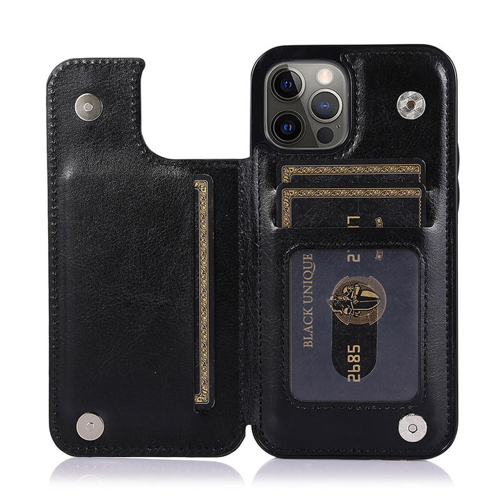 Kompatibel mit iPhone 13 Pro Max Wallet Case Doppelter Magnetverschluss mit Kartenhalter