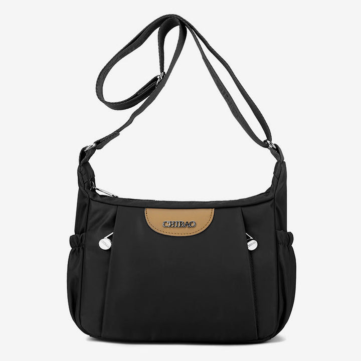 Damen Umhängetasche, minimalistisch, mehrere Taschen, breiter Riemen, Schultertasche