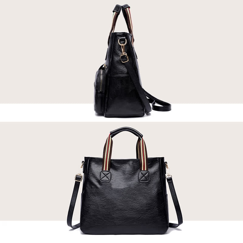 Tragetasche mit mehreren Taschen für Damen, Schultertasche aus PU-Leder, Umhängetasche