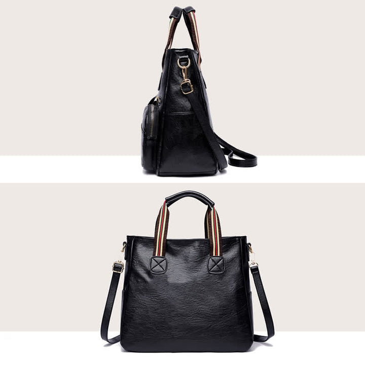 Tragetasche mit mehreren Taschen für Damen, Schultertasche aus PU-Leder, Umhängetasche