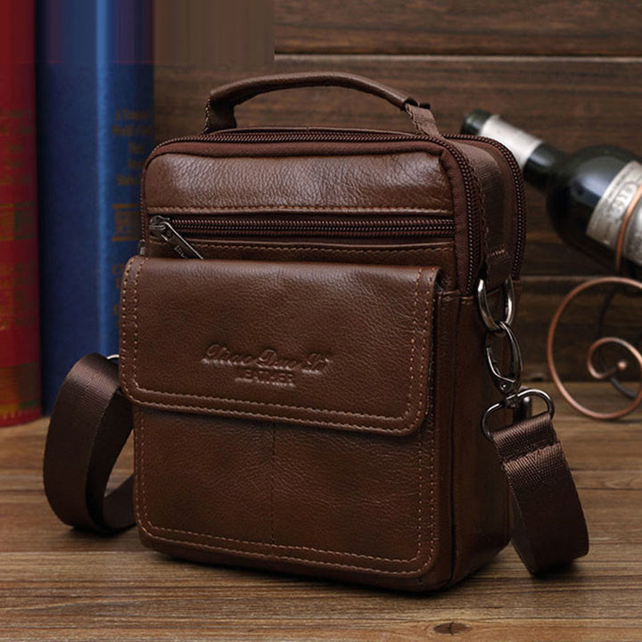 Umhängetasche für Herren im Vintage-Stil, Umhängetasche aus sanftem Leder
