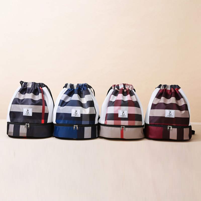 Wasserdichter Kordelzug-Rucksack, Sportsack, Mini-Reise-Tagesrucksack mit Schuhfach