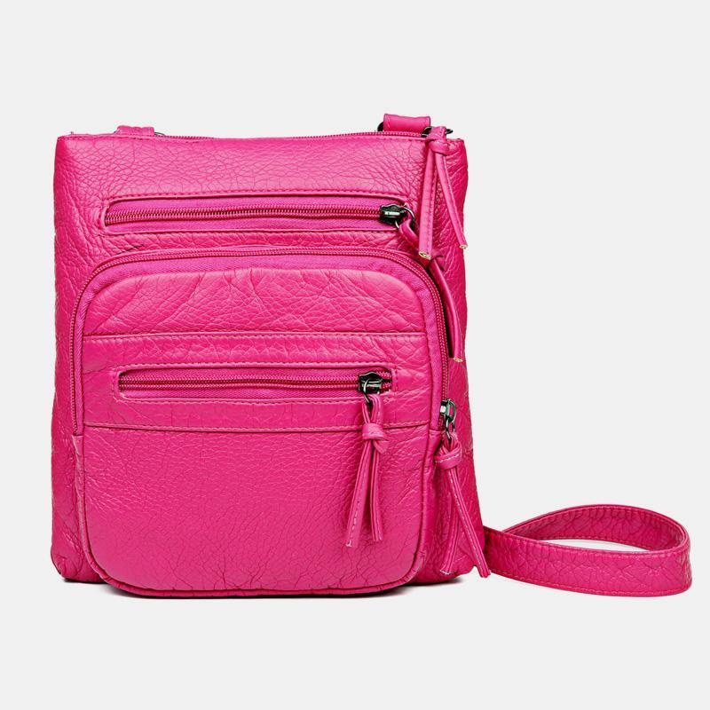 Umhängetasche aus weichem Leder mit großem Fassungsvermögen, Schultertasche