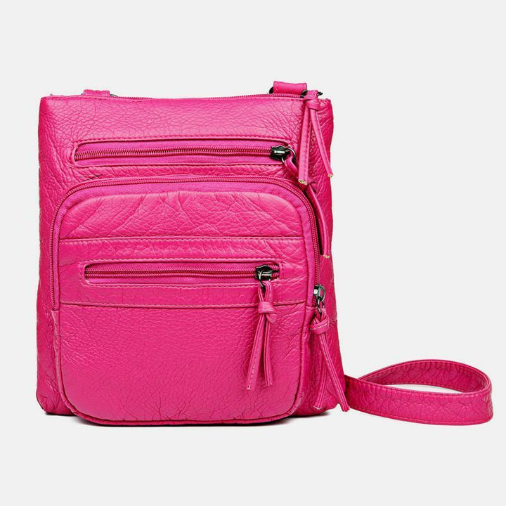 Umhängetasche aus weichem Leder mit großem Fassungsvermögen, Schultertasche