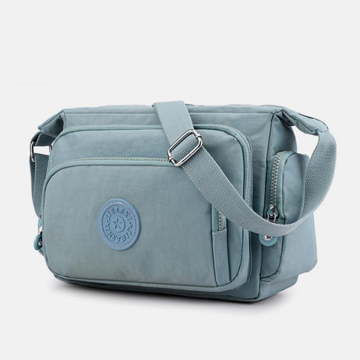 Wasserdichte, solide Umhängetasche mit mehreren Taschen - Puderblau - image 18