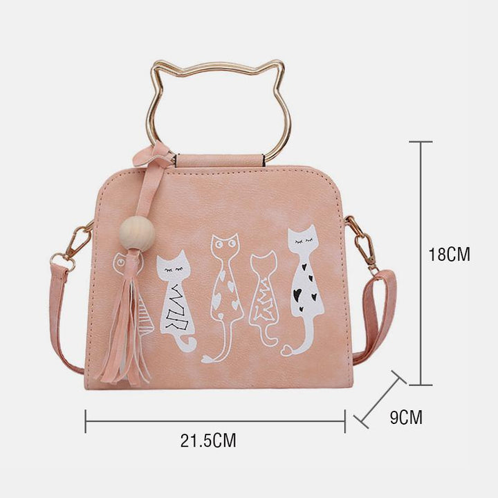 Süße Handtasche mit Katzenpfotenmotiv, Umhängetasche zum Mitnehmen
