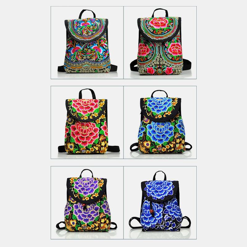 Reiserucksack mit ethnischer Vintage-Stickerei