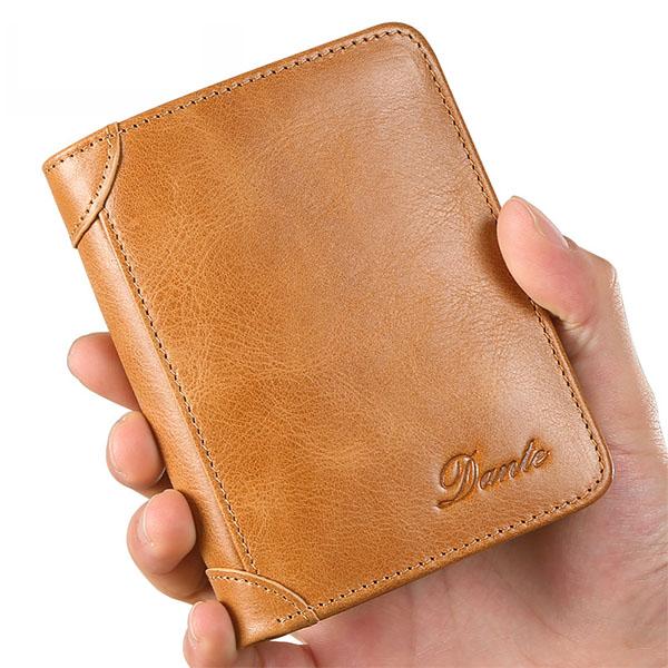 RFID-diebstahlsichere Vintage-Geldbörse aus echtem Leder